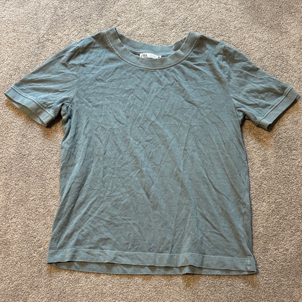 Zara Women's Slate Short Sleeve Top